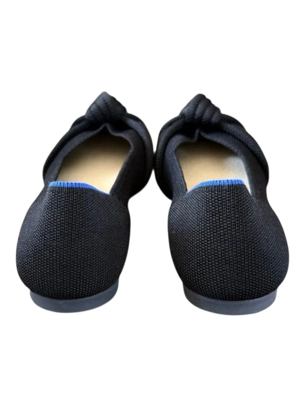 Rothys The Point II Black Solid Knotted Pointed Toe Flats In Love Insole - Picture 5 of 8